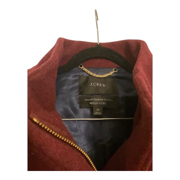 J. Crew Cocoon Coat Italian Stadium Nello Gori 10 Wool Maroon - Picture 3 of 5